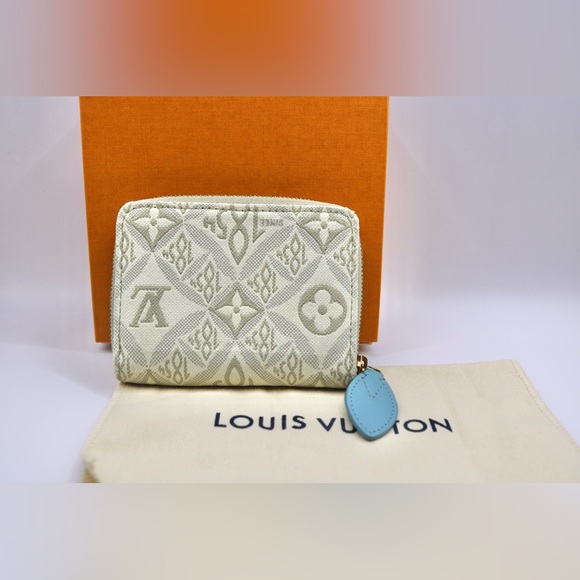 Louis Vuitton Beige White Jacquard Since 1854 Zippy Coin Purse - Picture 4 of 9